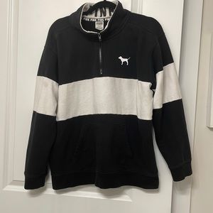 Victoria’s Secret Pink Black & White quarter zip